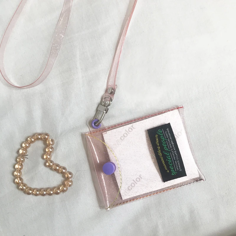 Блестящий Прозрачный ID держатель для карт бумажник мешочек помады из ПВХ с