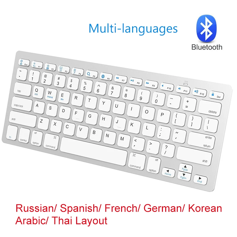 Мини Русская Bluetooth клавиатура испанская французская немецкая Корейская Арабская