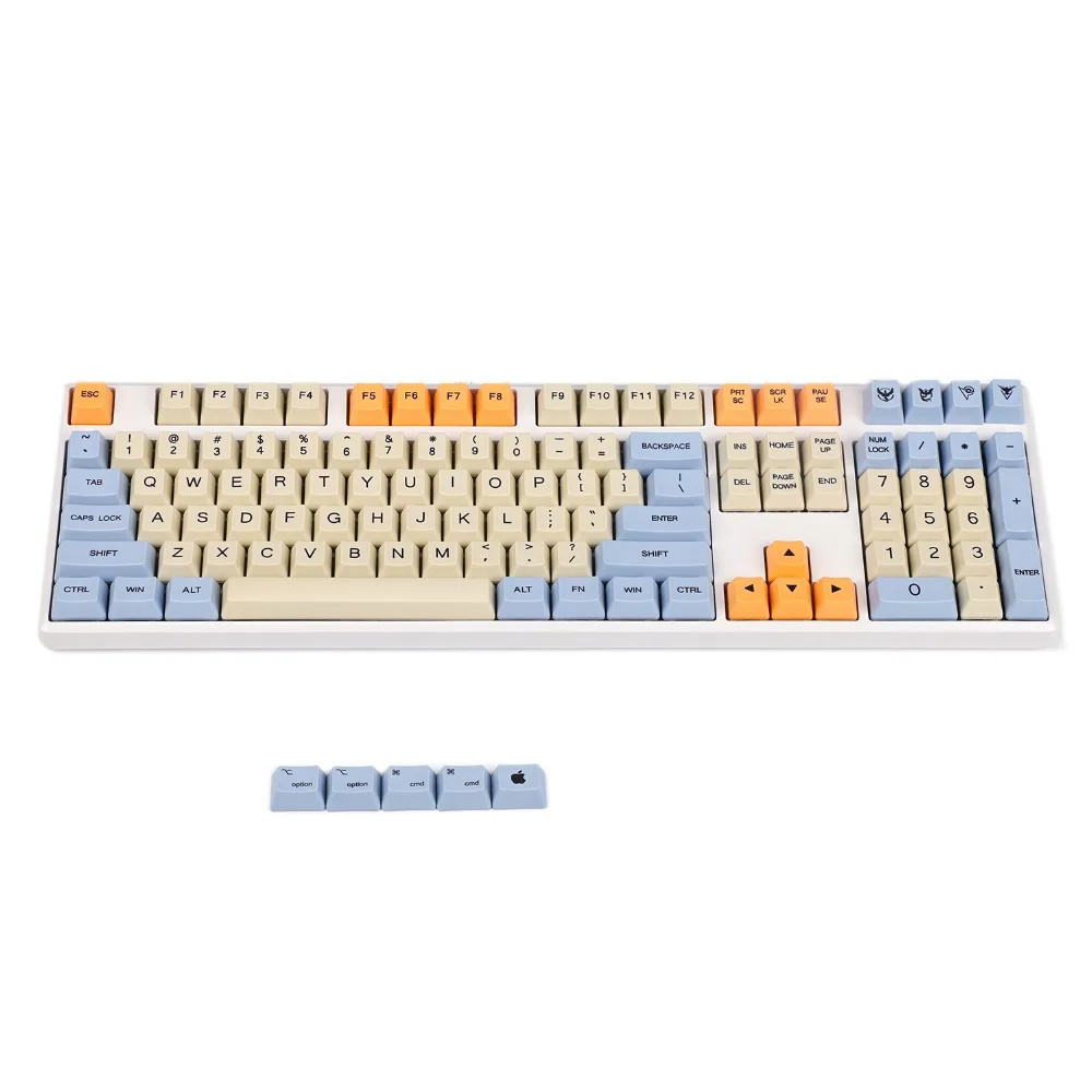 YMDK синий бежевый оранжевый краситель Sub 108 87 61 клавиши Mac толстые PBT OEM профильные