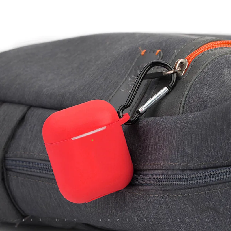 2 в 1 для Airpods 2 Чехол защитный чехол с карабином с крючком брелок силиконовый чехол для наушников коробка аксессуары пряжка