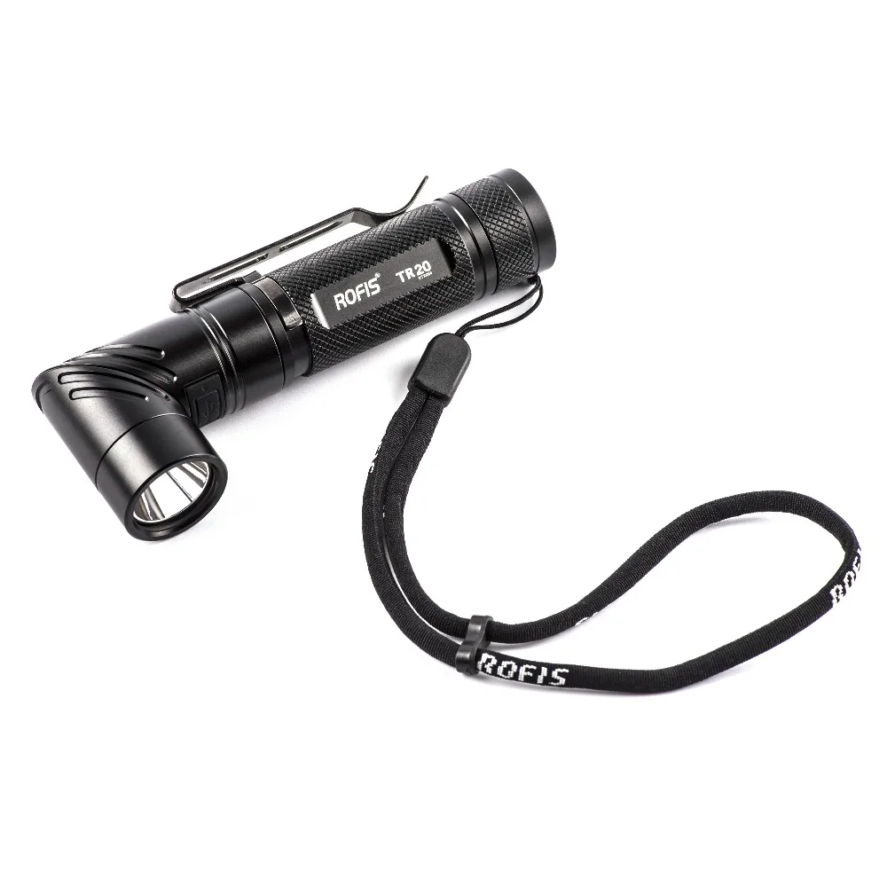 ROFIS TR20 1100LM CREE XP-L HI V3 светодиодный фонарик на голову с регулируемым углом 90 градусов на 18650 батареях