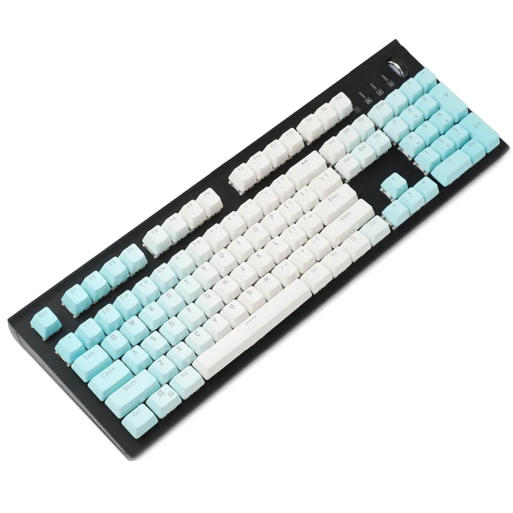 YMDK Double Shot 104 окрашенный PBT Shine Through OEM профиль Набор радужных клавиш подходит для Cherry MX переключателей