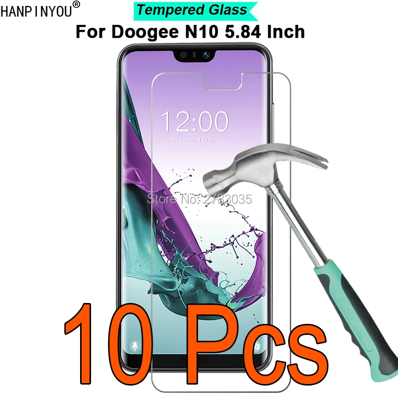 

10 шт./лот Для Doogee N10 5,84 дюйма твердость 9H 2.5D ультратонкое закаленное стекло, Защитная пленка для экрана