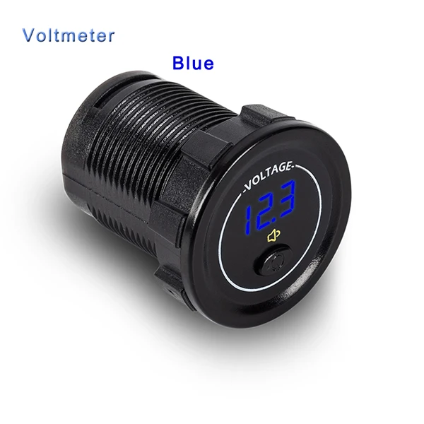 Обновление 12 V-24 V Dual USB Автомобильное зарядное устройство Зарядное устройство+ прикуриватель+ Вольтметр Автомобильный USB розетка с независимыми вкл/выкл 2,1+ 2.1A авто зарядное устройство для Зарядное устройство - Название цвета: Voltmeter Blue