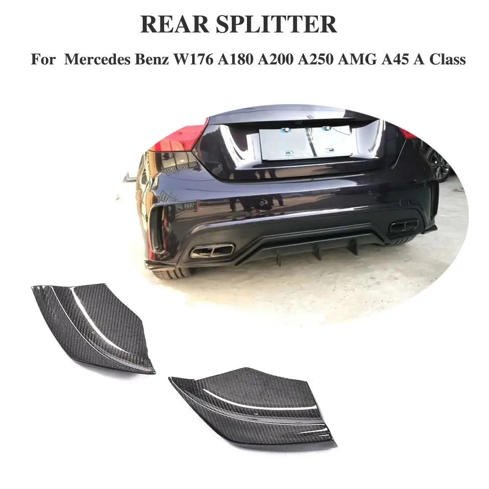 Для W176 углеродное волокно и ФАП задний бампер боковые разветвители спойлер