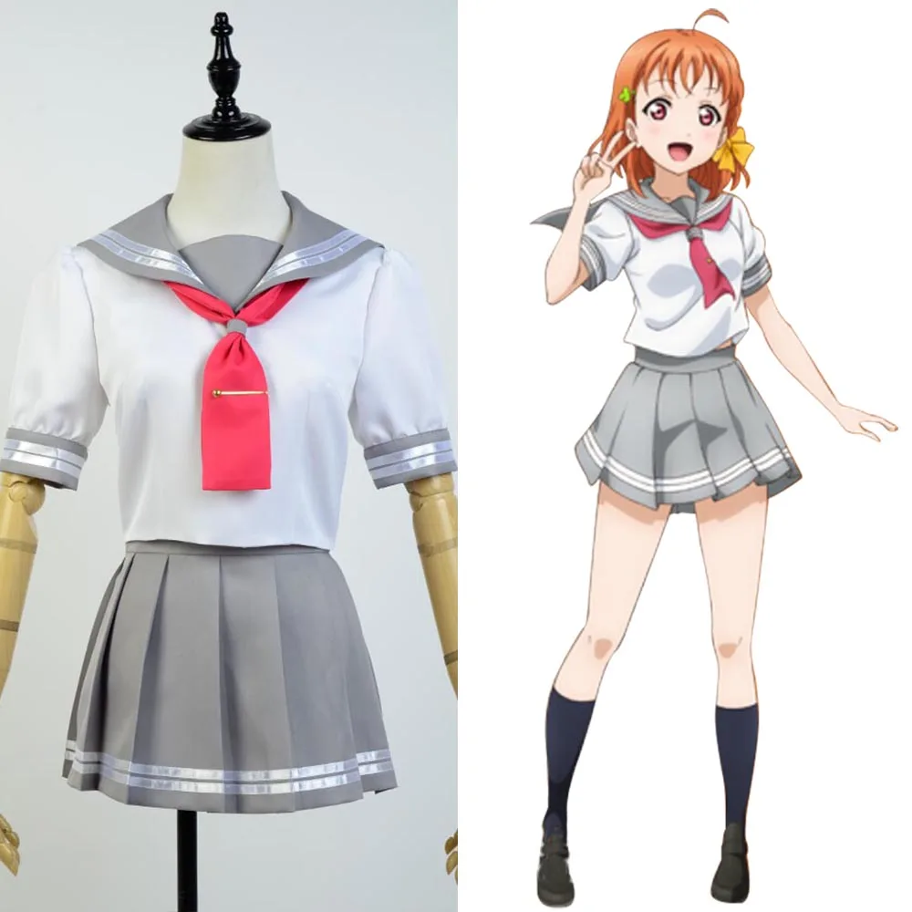 

LoveLive!Sunshine!! Aqours Takami Chika Sailor School Uniform Cosplay Costumes Full Set Costume