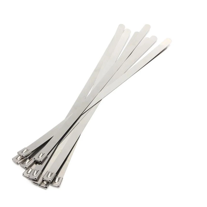 10 шт. шаровой Замок Металлический хомут-стяжка из нержавеющей стали ремешок 12X450