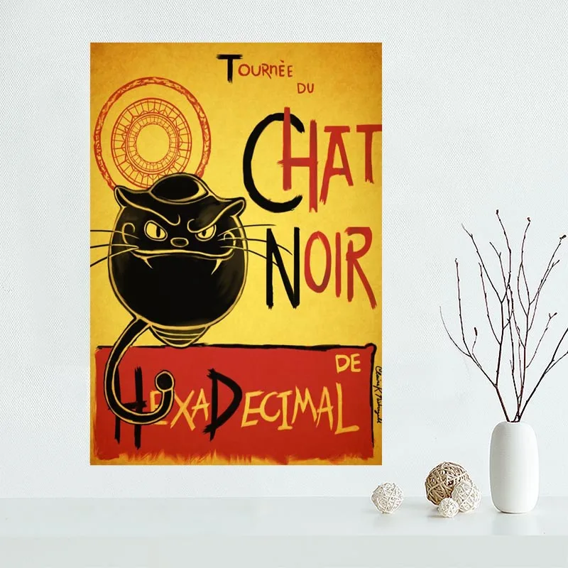 Новое поступление на заказ Le Chat Черный Холст плакат домашнее украшение Стены