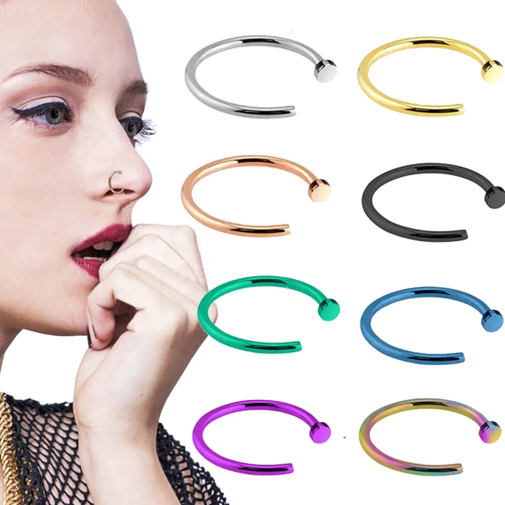 BOG2Pcs C зажимом Кайли пирсинг кольцо фальшивый нос кольцо Лабрет неус пирсинг кольцо 8 расцветок Сережка для пирсинга носа, пирсинг, ювелирные изделия Прямая доставка