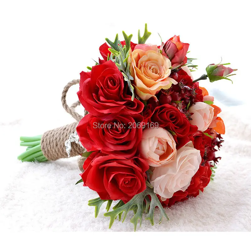 

Новое поступление, красивые декоративные искусственные розы, красные цветы ручной работы, свадебные букеты, цветы и зеленые листья