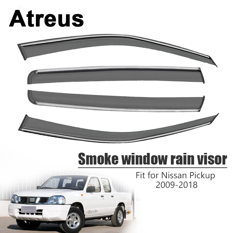 

Atreus 4 шт. для Nissan Pickup 2009-2018 автомобильные аксессуары дверь дым окно солнцезащитный дождь козырек ветрозащитные дефлекторы защитные крышки