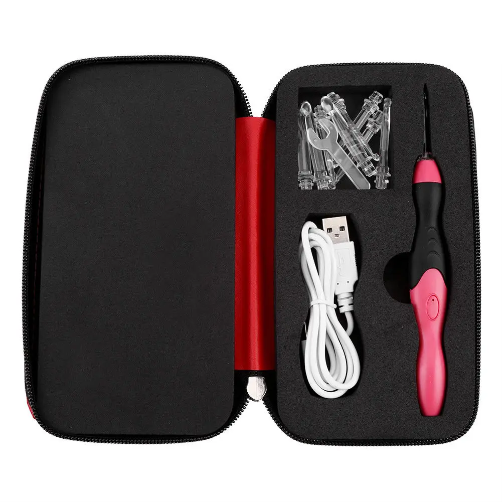 Новинка хит продаж 9 в 1 USB светодиодные крючком Крючки набор вязальных игл
