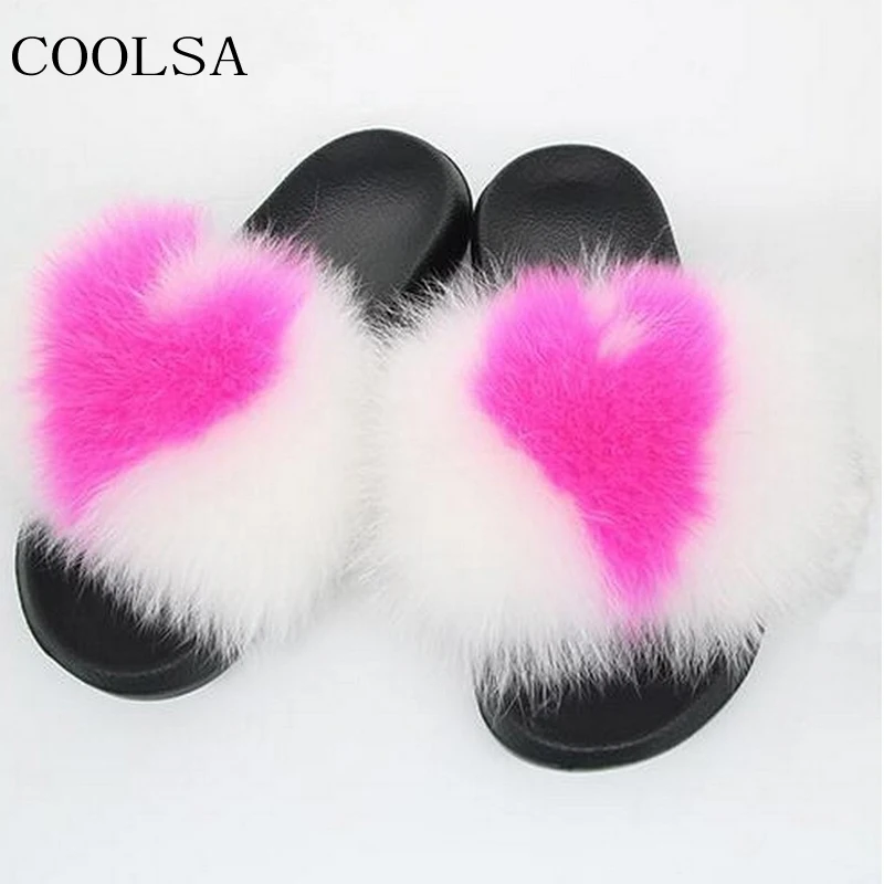Шлепанцы женские зимние меховые сандалии с открытым носком пушистые плюшевые