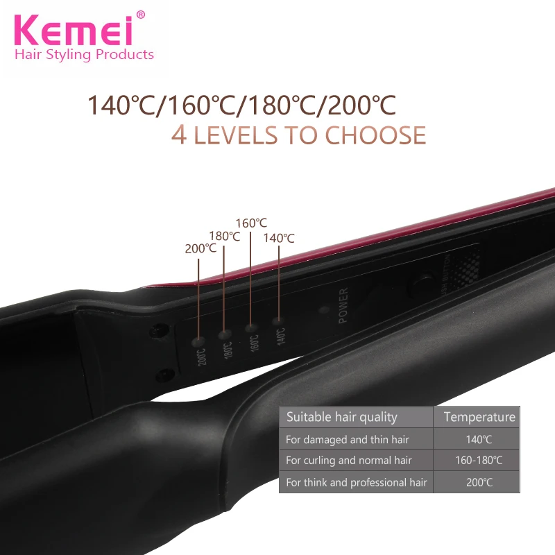 Kemei профессиональные анионные бигуди выпрямители для волос керамический