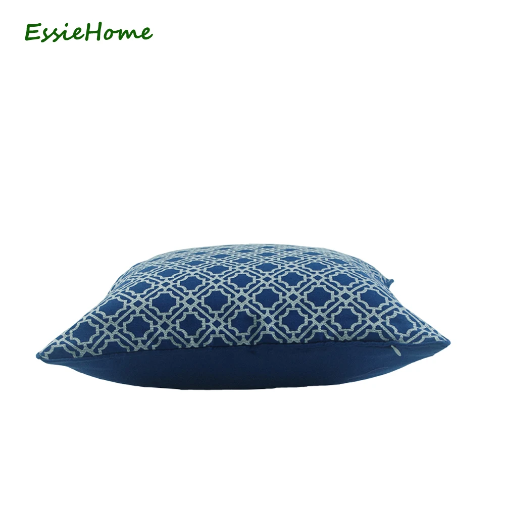 ESSIE домашняя Геометрическая синяя темно-синяя Подушка Наволочка жаккардовая с