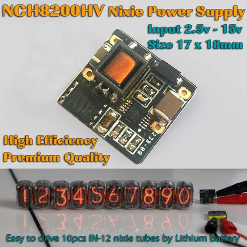 NCH8200HV 2 5-15v 5V 12V до 170V высоковольтный DC повышающий блок питания для Nixie трубки