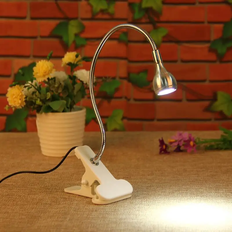 3 Вт USB светодиодный Настольный светильник с зажимом для питания, настольная лампа для чтения, лампа для кровати, кабинета, гостиной, спальни