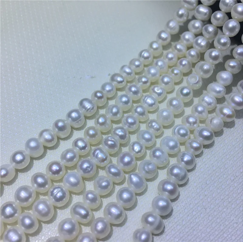 1pcs 4.5-5.5mm natural white pearl chain 34cm shellfish Oyster necklace wholesale beads nature for women gift new | Украшения и