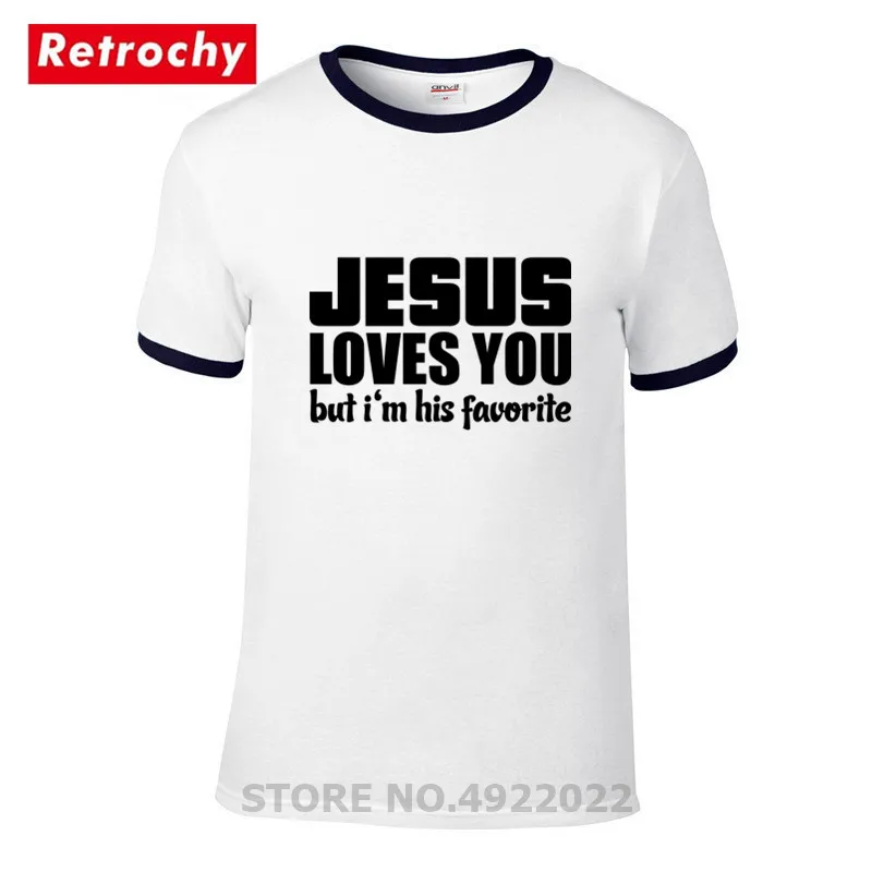 Jesus Loves You Tshirt Summer Cute T Shirt Men Women Tops Fashion Black White Cotton T-shirts Valentines Day Gift Boyfriend Tees | Мужская