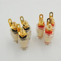 10pcs high quality gold binding post banana jack plug for speaker amplifier cable terminals copper 4mm 32mm