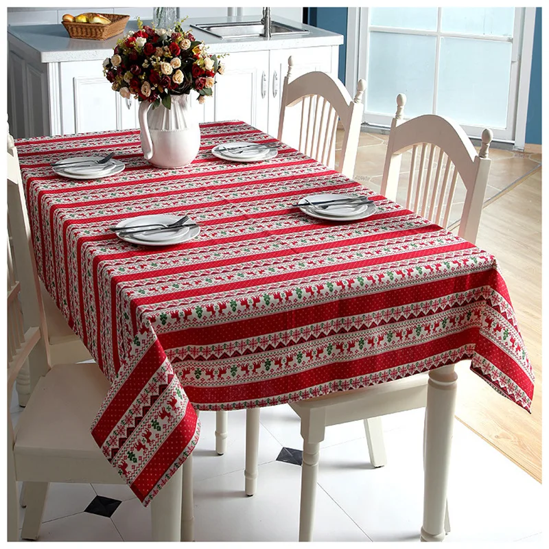 2020 Новогодняя Рождественская прямоугольная скатерть обеденный кухонный стол