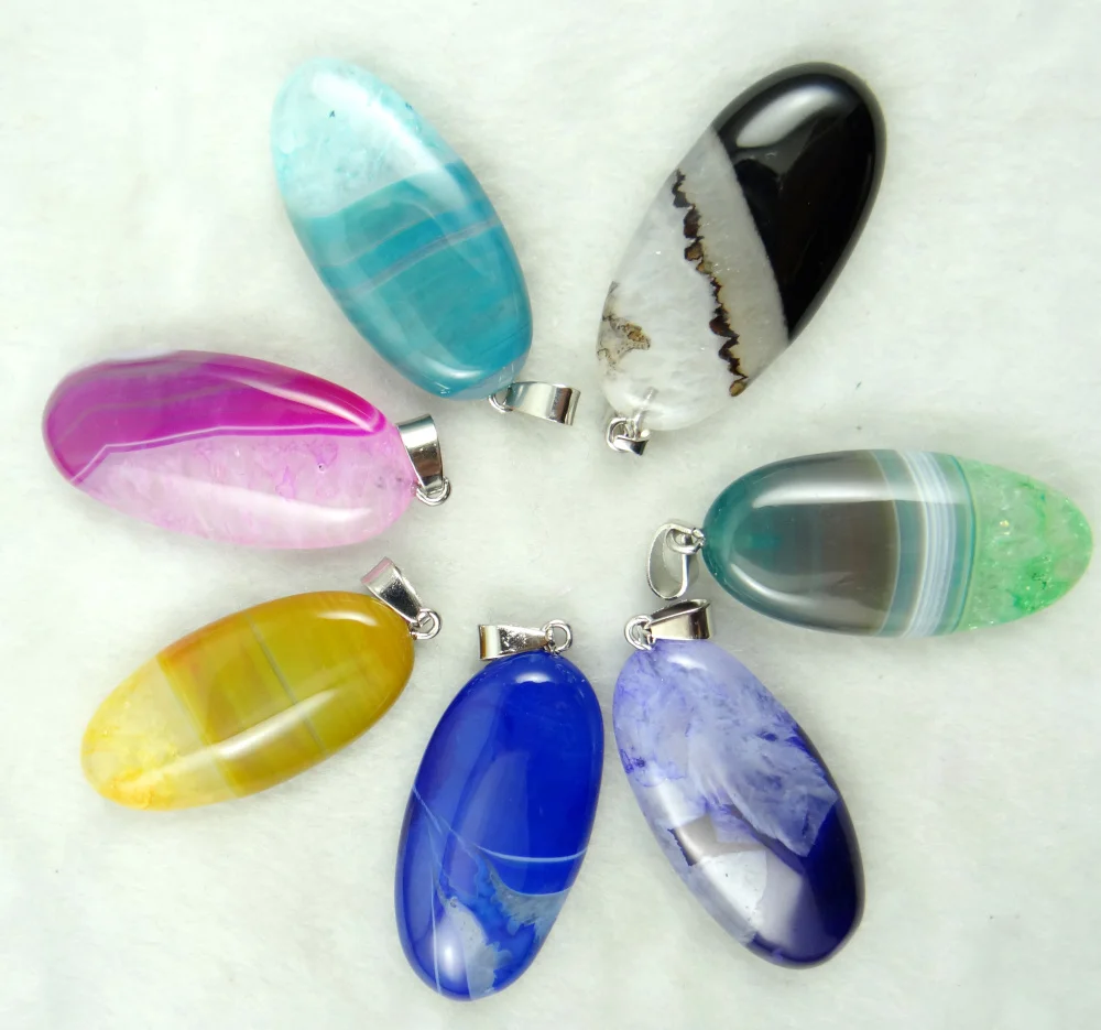 Бразилия подвеска агат натуральный овальный камень geode оникс Шарм 10 шт. для DIY