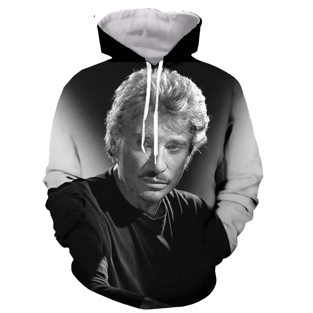 

Giant star Johnny Hallyday 3D printed men women hooded hoodie fashion graphic hoodie casual streetwear pullover hoodie