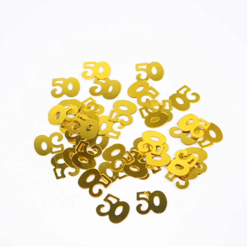 500 шт. DIY номер конфетти 16th 18th 20th 21th 30th 40th 50th 60th День рождения украшения для взрослых украшения для торта на день рождения - Цвет: 50th birthday