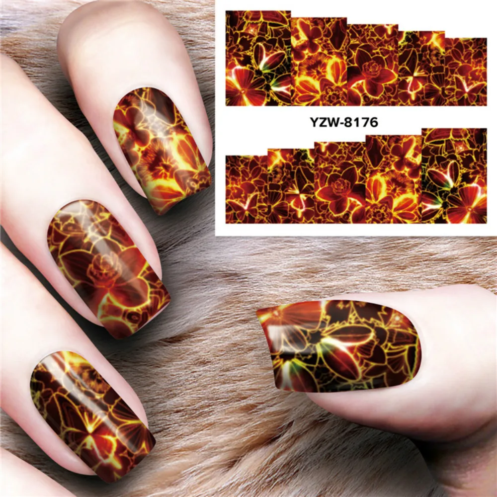 1 шт. Волшебные шаблоны для дизайна ногтей в виде цветов прозрачные силиконовые