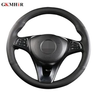 gkmhir dartificial leather hand stitched black car steering wheel cover for mercedes benz c200l e63 e300 e320 glk glc260 gla