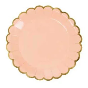 8 Pink 7inch Plate Конфетный цвет с золотыми столовыми приборами, бумажные тарелки, пастельные салфетки для стаканчиков, шары в виде макаруна на день рождения, детский душ, Свадебный декор - Цвет: 8 Pink 7inch Plate