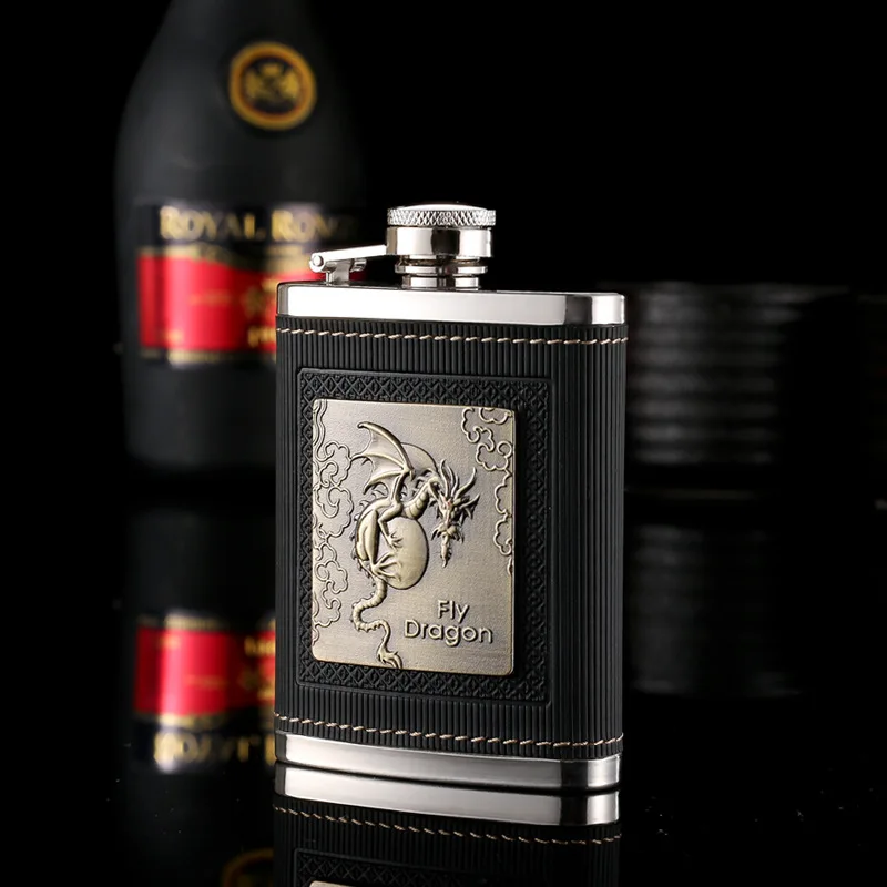 Mini 4oz Portable Stainless Steel Whisky Hip Flask Set Metal Funnel Alcohol matara Classic Avatar Design Best Man Gift Package