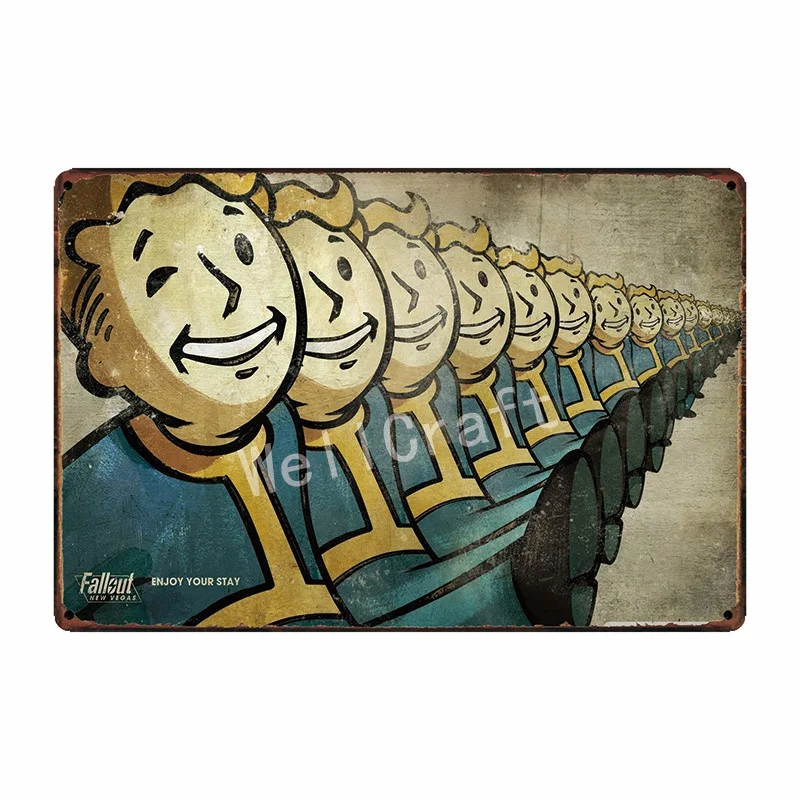 Оловянные знаки [WellCraft] Fallout 4 Vault boy Game NUKE COLA настенный плакат декор для Интернет