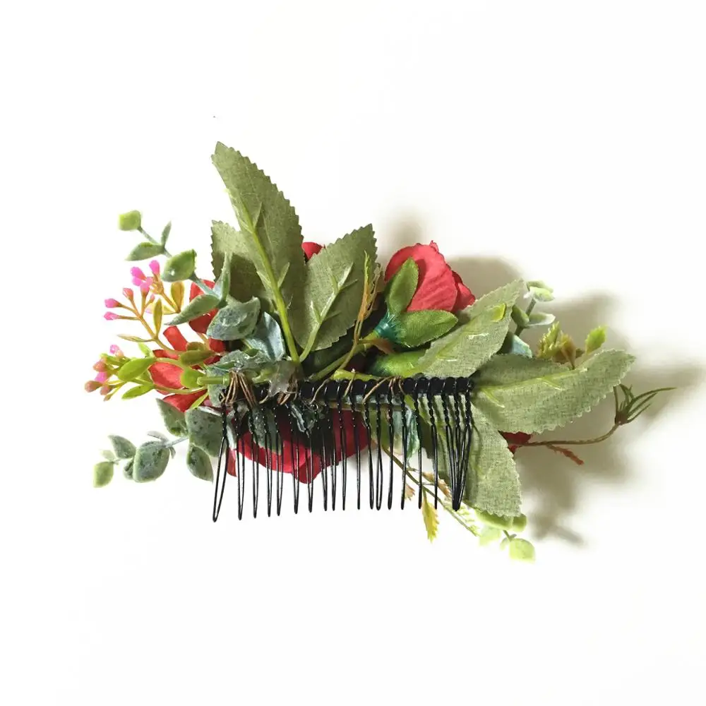Rose Flower Wedding Hair Clip Barrettes Bridal Headpiece Women accessories Floral Combs Brides Tiaras Crown |