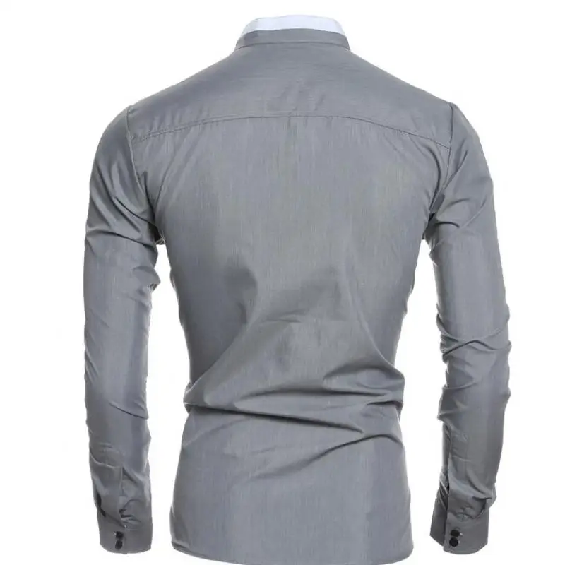 Zeeshant Для мужчин с длинным рукавом 2018 бренд мужской Slim Fit Модные Волшебный цвет