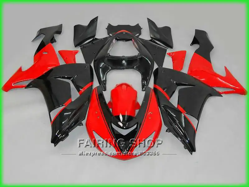 Красно черные Обтекатели для Kawasaki Ninja ZX10r 2006 2007 06 07 лучшее качество комплект