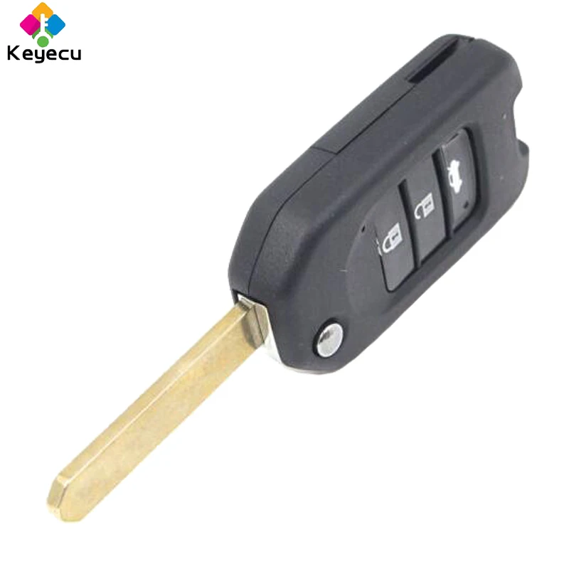Запасной складной ключ KEYECU для автомобиля с дистанционным управлением 3 кнопки 433