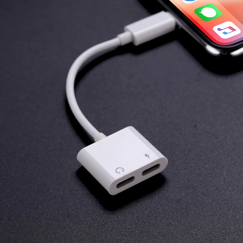 Новый для IOS 11 двойной адаптер Iphone зарядка наушников 7 8 10 X конвертер 2 в 1 Наушники