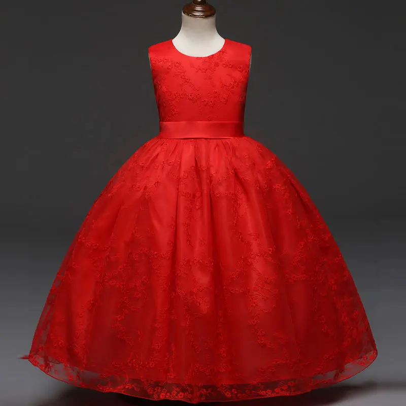 2018 Новое кружевное свадебное платье для девочек вечернее принцессы без рукавов