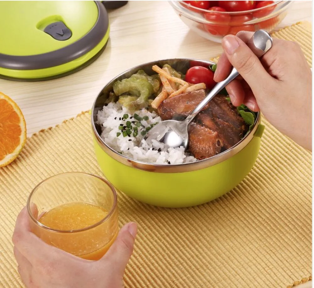 1-слойный Ланч-бокс Bento горячая Распродажа Круглый из нержавеющей стали для