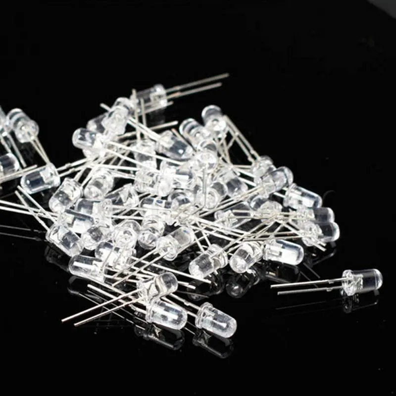 100 шт./лот 5 мм LED dioide свет шарик белый фиолетовый желтый красный УФ светодиод Диоды