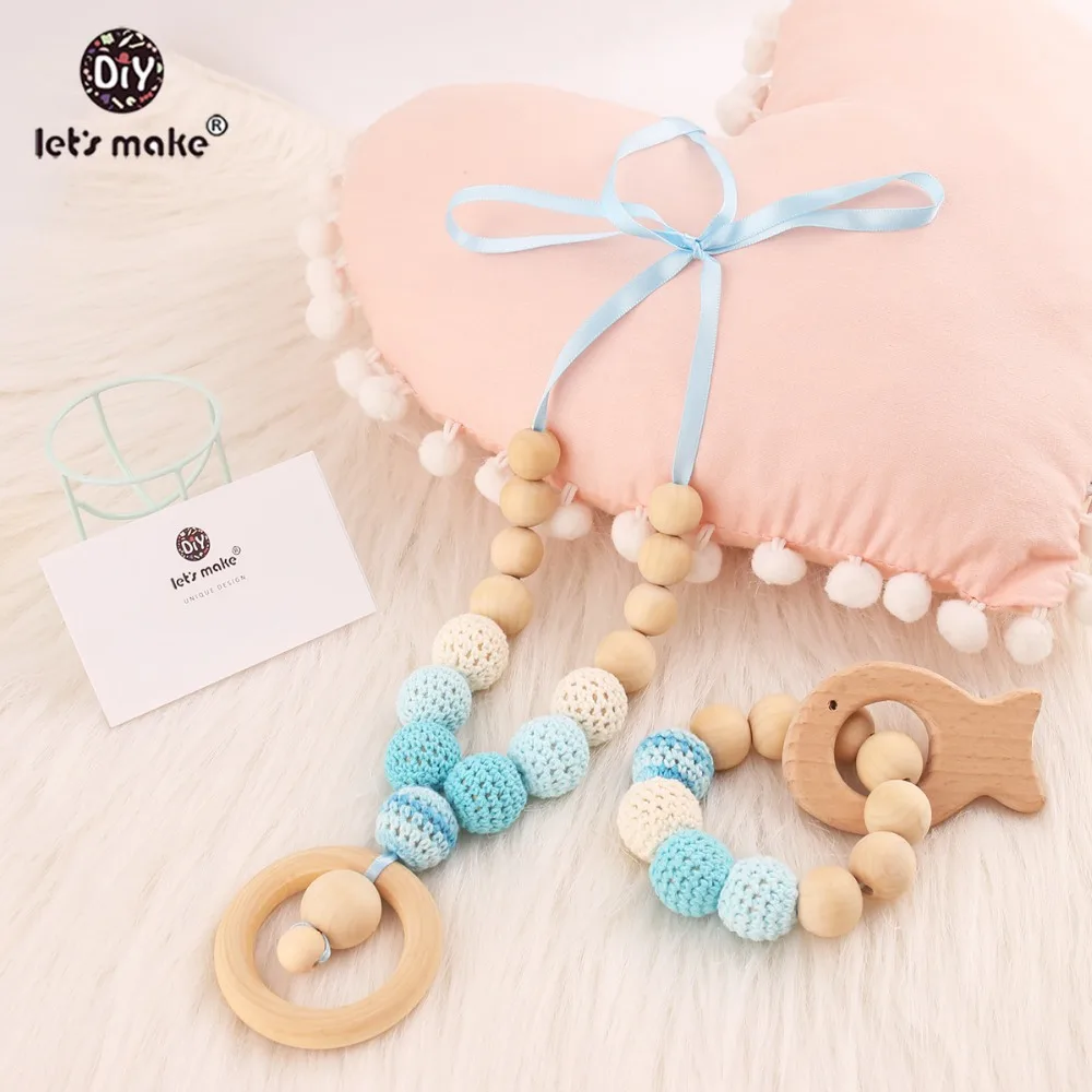 Let's Make Baby Teether 1 комплект/2 шт. ожерелье для кормления крючком бусы Медведь Дерево