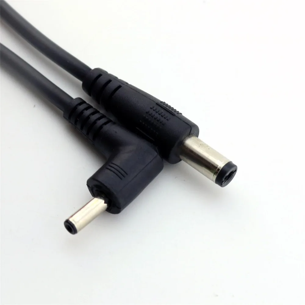 

5x DC Power 5.5x2.1mm Male Plug to 3.5x1.35mm Male Right Angle Plug Adapter Connector Cable 30cm/1ft