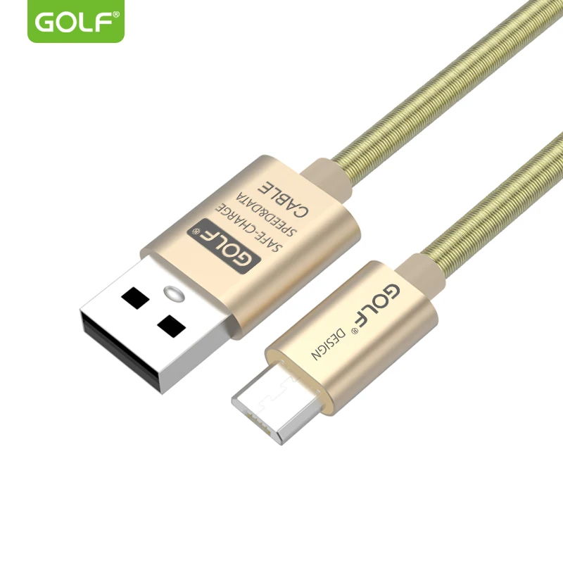 GOLF 1 м металлическая пружина Micro USB зарядное устройство для синхронизации данных