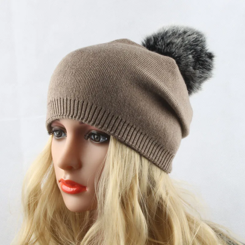 Женские зимние шапки HEALCOLD вязаные из искусственного меха с помпонами|winter hats for