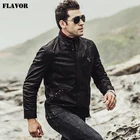 Мужская кожаная мотоциклетная куртка FLAVOR, куртка из натуральной кожи для осени и зимы, 2017