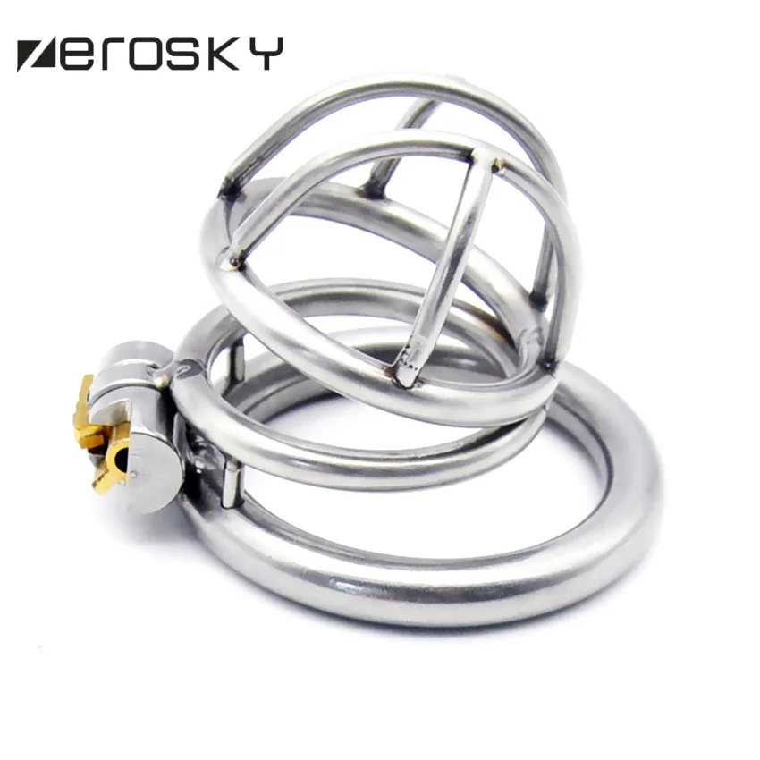 Zerosky кольцо из нержавеющей стали 304 3 размера замок-клетка для пениса мужской