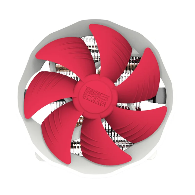 Кулер PCCOOLER тихий V6 для процессора с 4 медными теплотрубками AMD Intel 775 1150 1151 1155 1156