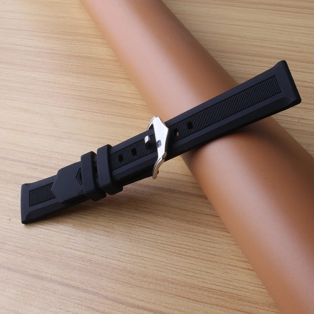 Ремешок силиконовый для часов 20 мм 22 м|watchband black|watchband strapsilicone rubber |