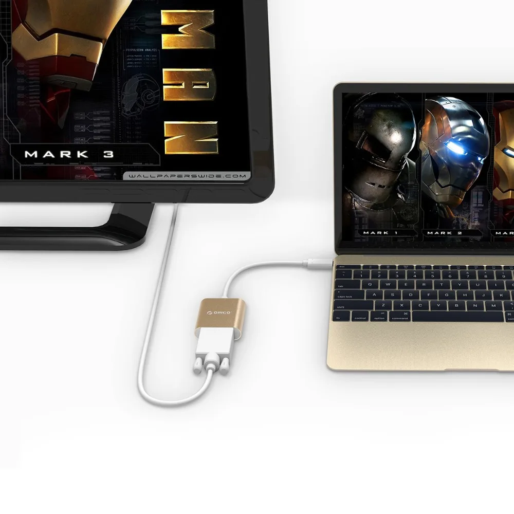 

ORICO Type-C to VGA Convertor USB 3.1 1080P@60Hz Aluminum Body Video Adapter for MacBook,New MacBook Pro,XIAOMI,HP,HUAWEI,etc